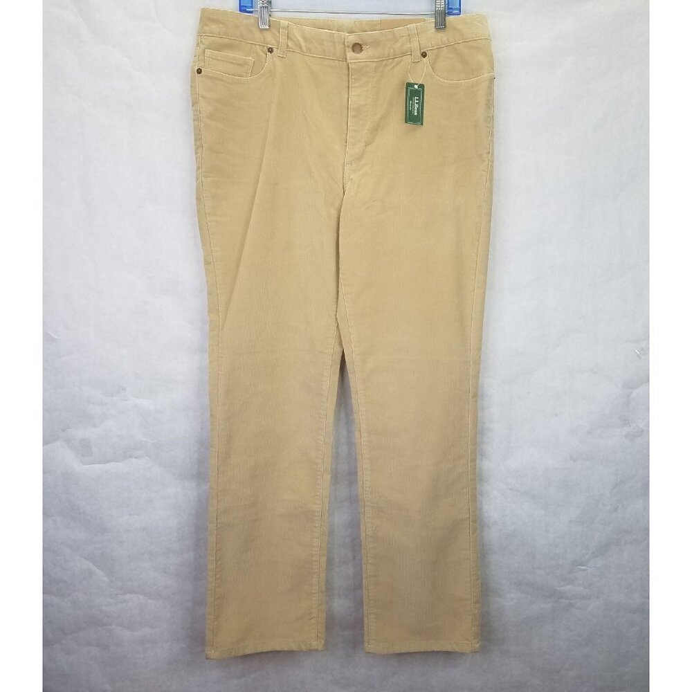 LL Bean Corduroy Pants Women's 16 Favorite Fit Casco Cords Twig Straight Leg NEW